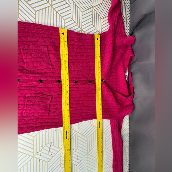 Crew Clothing Co Cardigan Pink Long Style Cotton Wool Thick Ribbing Sz 12 - Picture 11 of 14